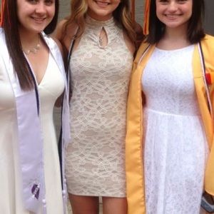 High-neck lace dress